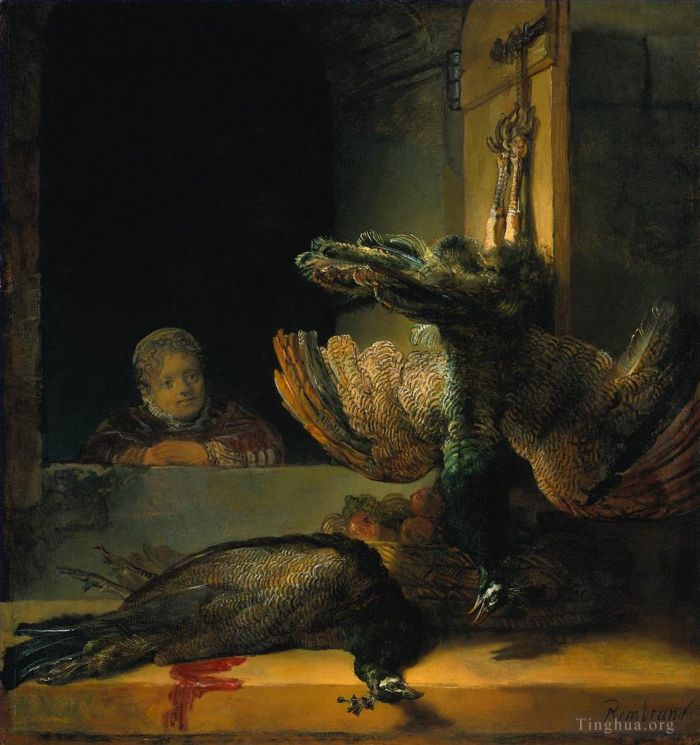 Rembrandt Ölgemälde - Tote Pfauen