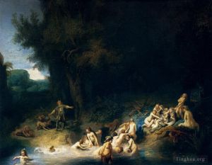 Rembrandt Werk - Diana badet mit den Geschichten von Aktäon und Kallisto