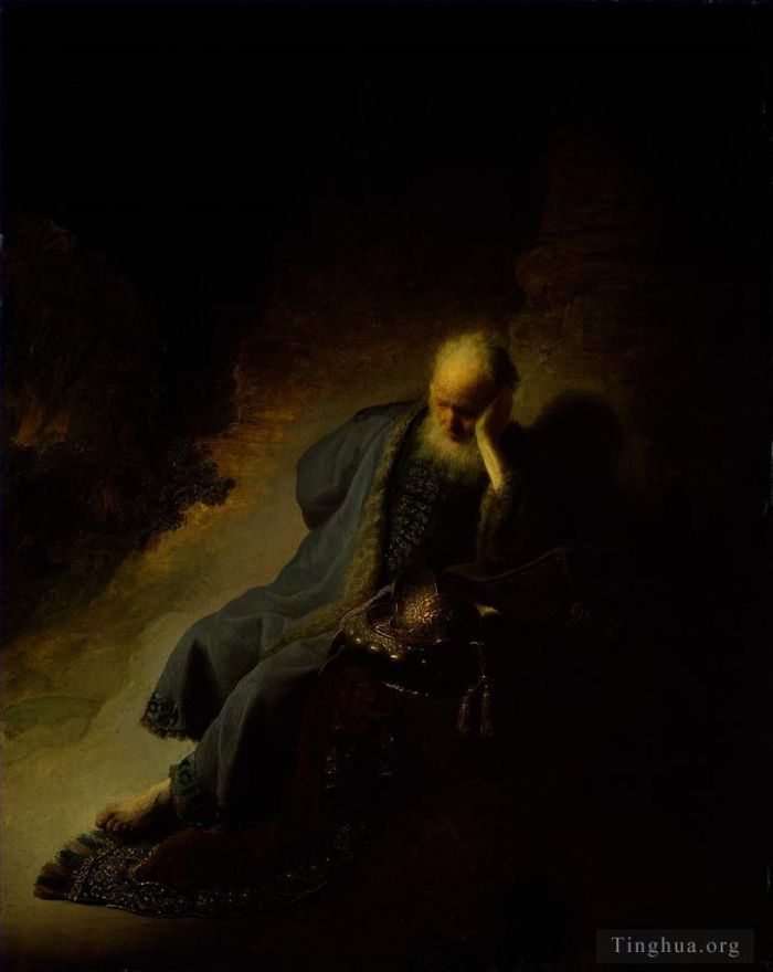 Rembrandt Ölgemälde - Jeremia beklagt die Zerstörung Jerusalems 1630