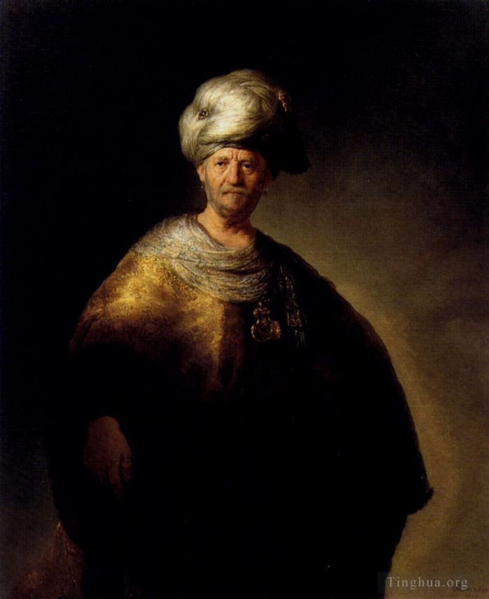 Rembrandt Ölgemälde - Mann im orientalischen Kleid