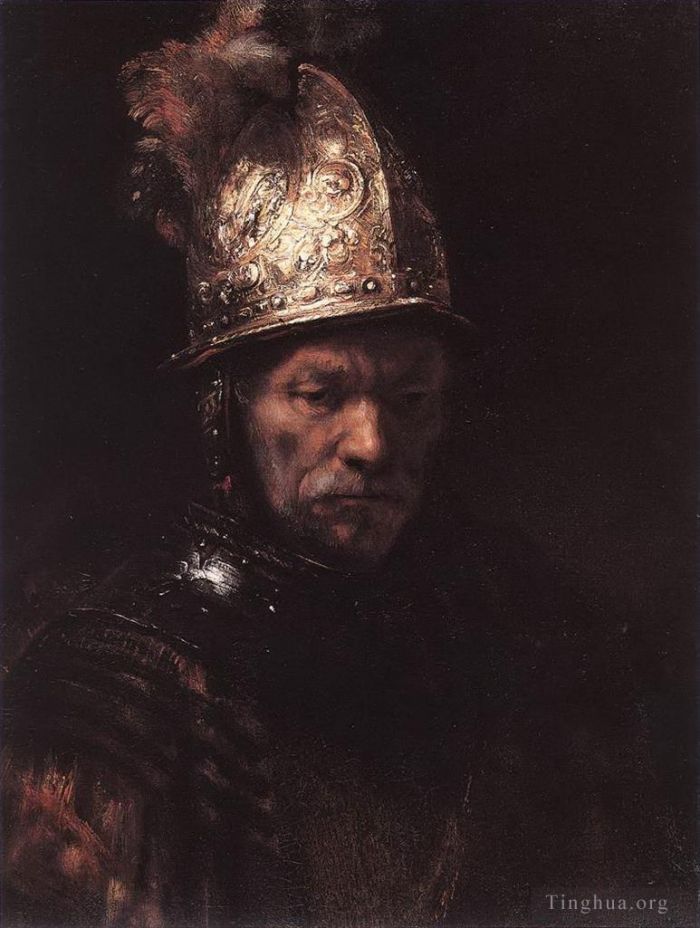 Rembrandt Ölgemälde - Porträt eines Mannes mit goldenem Helm