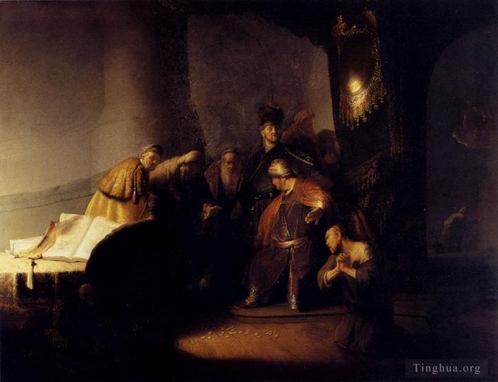 Rembrandt Ölgemälde - Der reuige Judas gibt die Silberstücke zurück