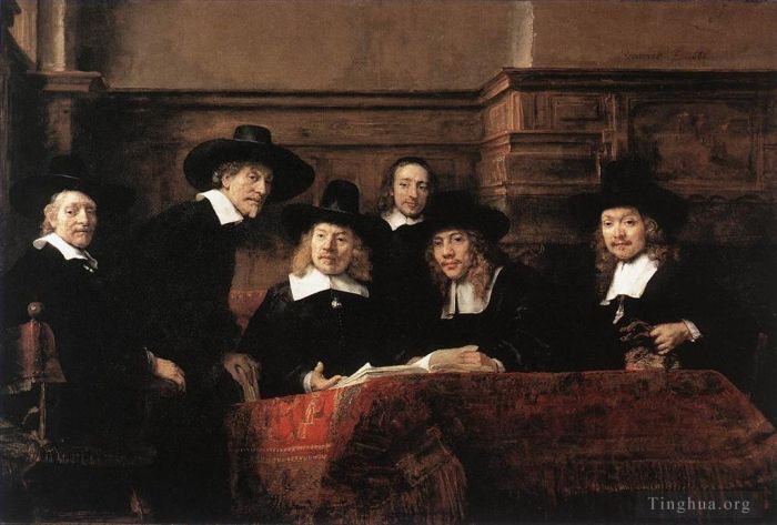 Rembrandt Ölgemälde - Bemusterung von Beamten der DrapersGuild