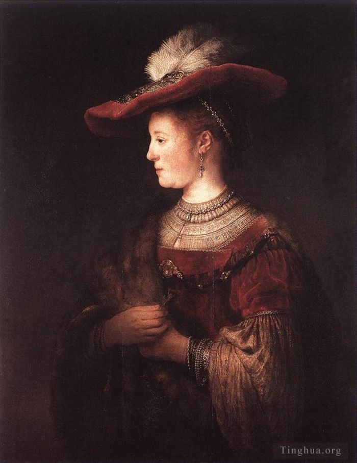 Rembrandt Ölgemälde - Saskia im pompösen Kleid