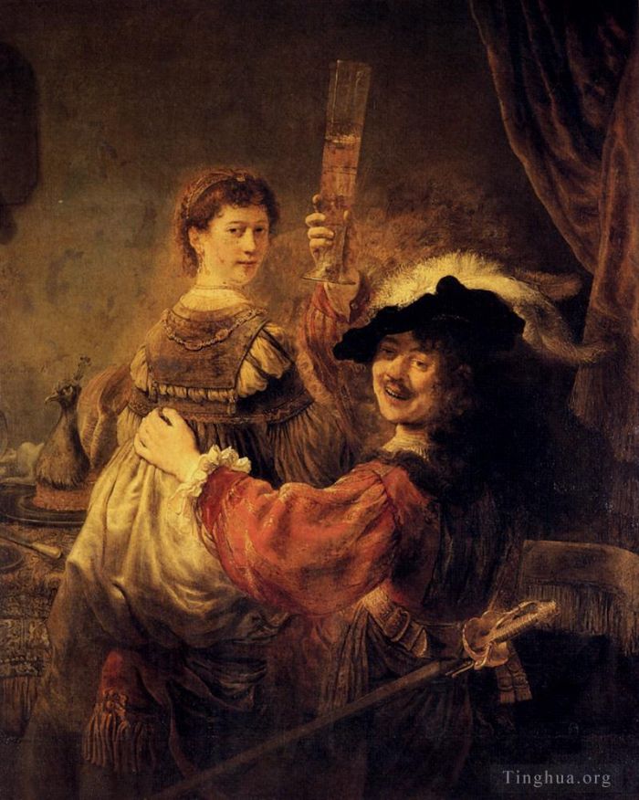 Rembrandt Ölgemälde - Selbstporträt mit Saskia