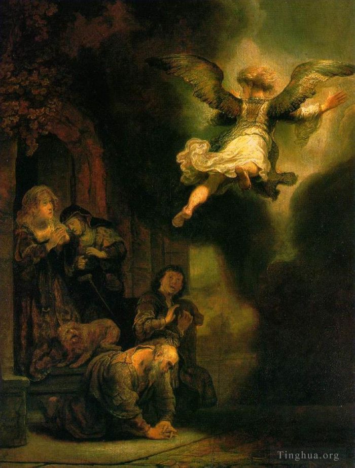 Rembrandt Ölgemälde - Der Erzengel verlässt die Familie von Tobias