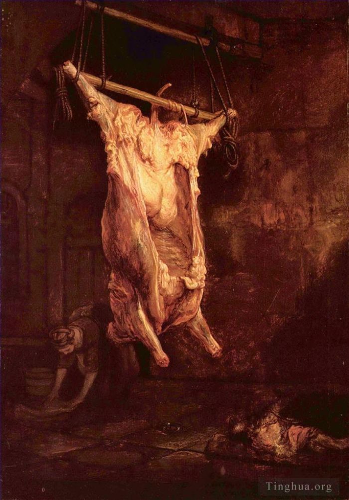 Rembrandt Ölgemälde - Der Kadaver eines Ochsen 2