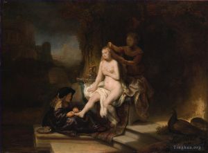 Rembrandt Werk - Die Toilette von Bathseba