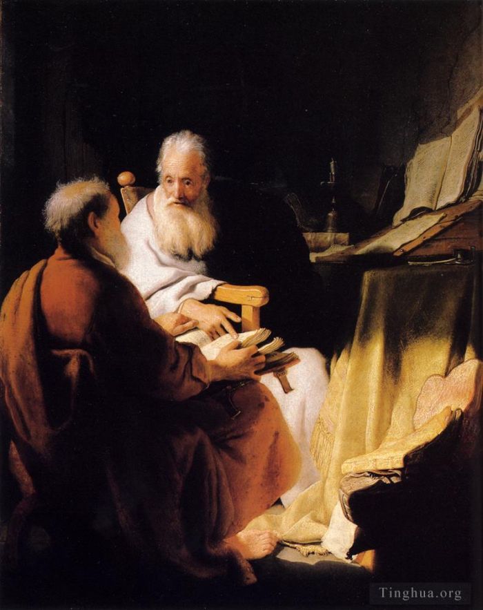 Rembrandt Ölgemälde - Zwei alte Männer streiten