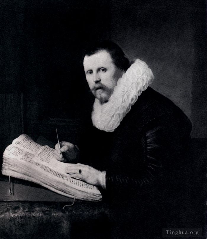 Rembrandt Ölgemälde - Junger Mann an seinem Schreibtisch