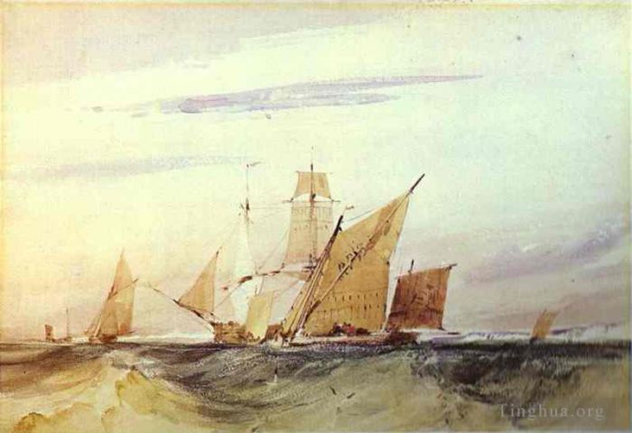 Richard Parkes Bonington Andere Malerei - Schifffahrt vor der Küste von Kent 182Richard Parkes Bonington