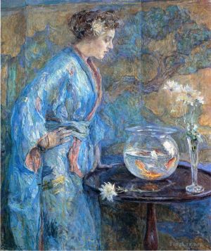 Robert Lewis Reid Werk - Mädchen im blauen Kimono