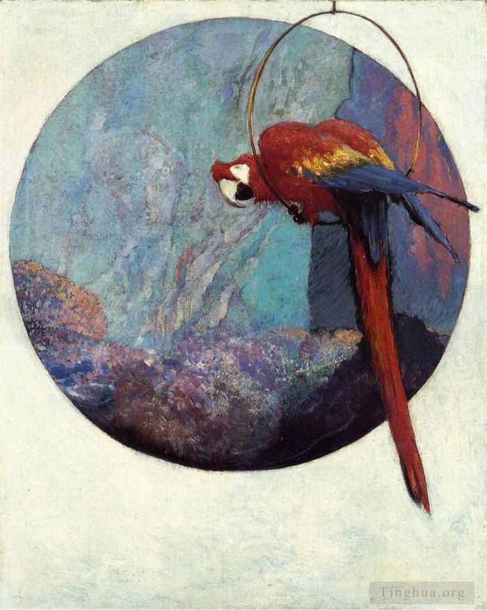 Robert Lewis Reid Ölgemälde - Studie für Polly Bird