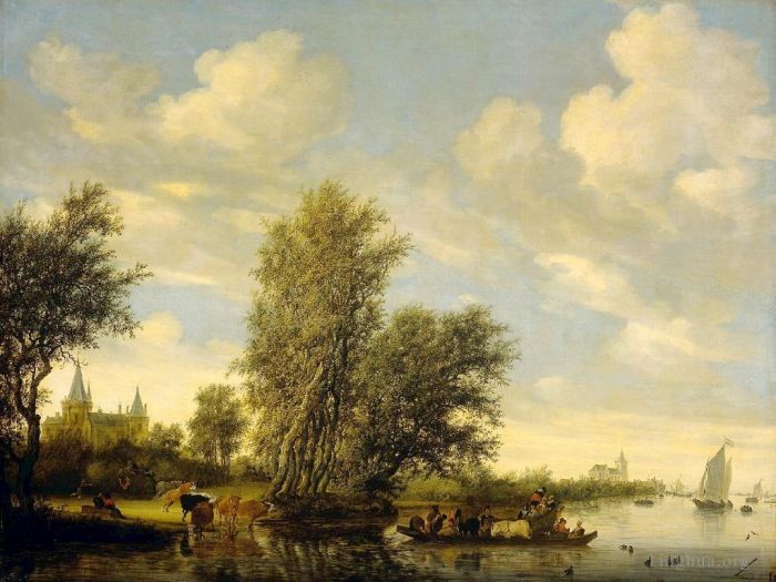 Salomon van Ruysdael Ölgemälde - Fähre