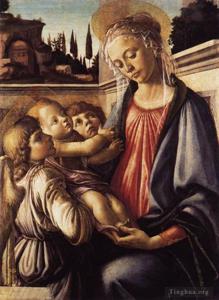 Sandro Botticelli Andere Malerei - Madonna mit Kind und zwei Engeln