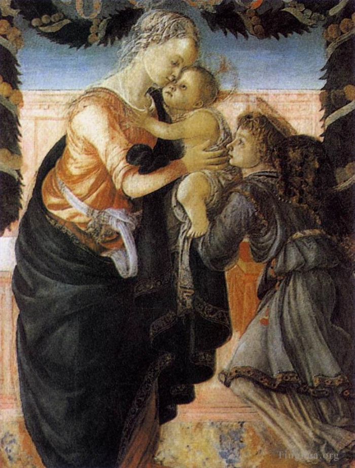 Sandro Botticelli Andere Malerei - Madonna und Kind mit einem Engel 2