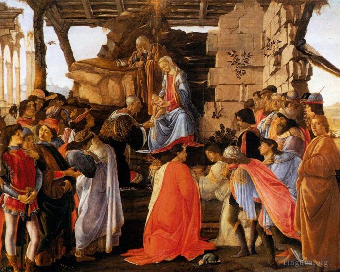 Sandro Botticelli Andere Malerei - Sadro-Anbetung der Heiligen Drei Könige