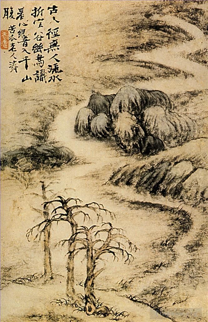Shi Tao Chinesische Kunst - Bach im Winter 169