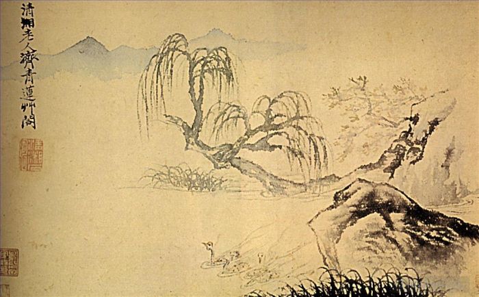 Shi Tao Chinesische Kunst - Enten am Fluss 169
