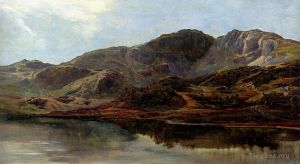Sidney Richard Percy Werk - Landschaft mit einem See und Bergen dahinter