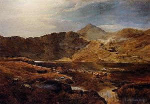 Sidney Richard Percy Werk - Williams-Rinder und Schafe in einer schottischen Hochlandlandschaft