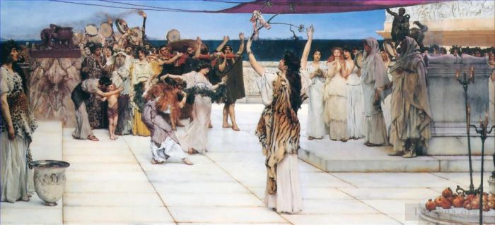 Sir Lawrence Alma-Tadema Ölgemälde - Eine Widmung an Bacchus