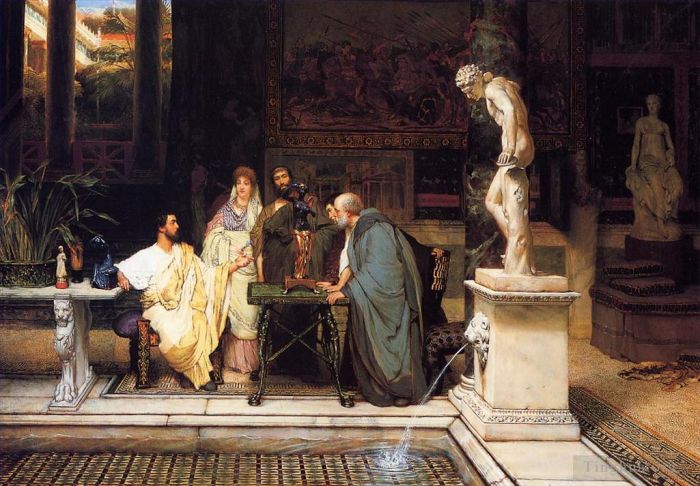 Sir Lawrence Alma-Tadema Ölgemälde - Ein römischer Kunstliebhaber2
