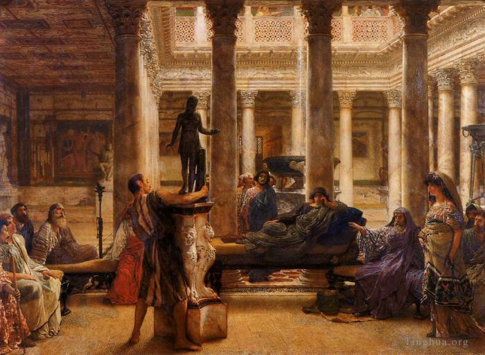 Sir Lawrence Alma-Tadema Ölgemälde - Ein römischer Kunstliebhaber