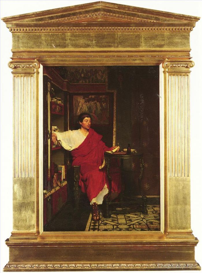Sir Lawrence Alma-Tadema Ölgemälde - Britischer 18361912A römischer Schreiber, der Depeschen schreibt