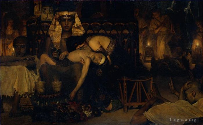 Sir Lawrence Alma-Tadema Ölgemälde - Tod des erstgeborenen Sohnes des Pharaos