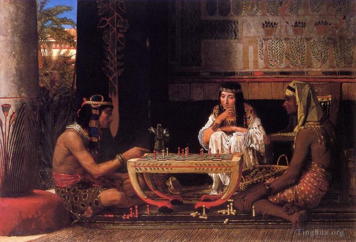 Sir Lawrence Alma-Tadema Ölgemälde - Ägyptische Schachspieler