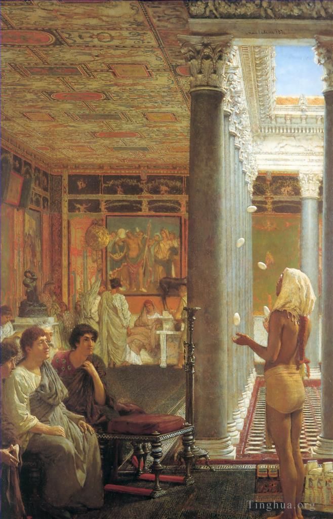 Sir Lawrence Alma-Tadema Ölgemälde - Ägyptischer Jongleur