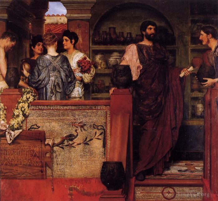 Sir Lawrence Alma-Tadema Ölgemälde - Hadrian besucht eine römisch-britische Töpferei