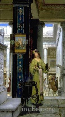 Sir Lawrence Alma-Tadema Ölgemälde - Im Tempel Opus 1871