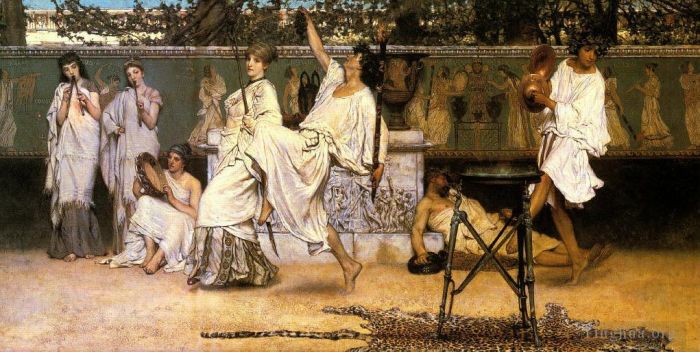 Sir Lawrence Alma-Tadema Ölgemälde - Lawrence Bacchanale 1871