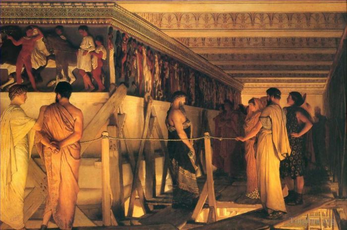 Sir Lawrence Alma-Tadema Ölgemälde - Phidias zeigt den Fries des Parthenon