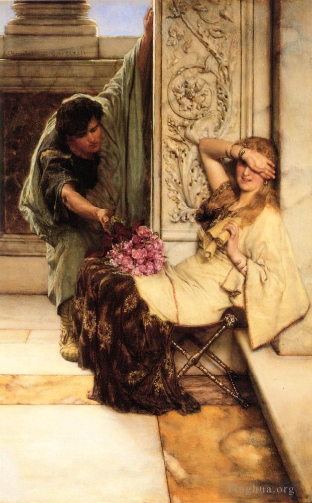 Sir Lawrence Alma-Tadema Ölgemälde - Schüchtern