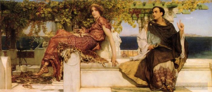 Sir Lawrence Alma-Tadema Ölgemälde - Die Bekehrung Paulas durch den Heiligen Hieronymus
