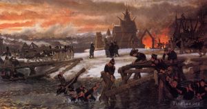 Sir Lawrence Alma-Tadema Werk - Die Überquerung des Flusses Berizina 1812