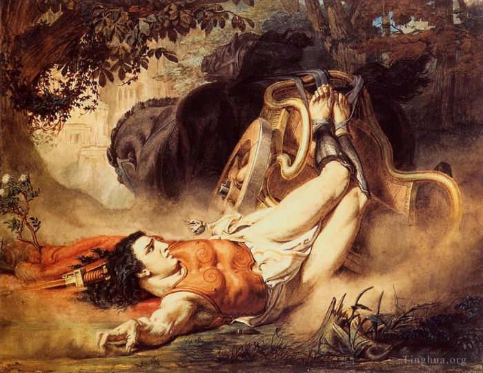 Sir Lawrence Alma-Tadema Ölgemälde - Der Tod des Hippolytus