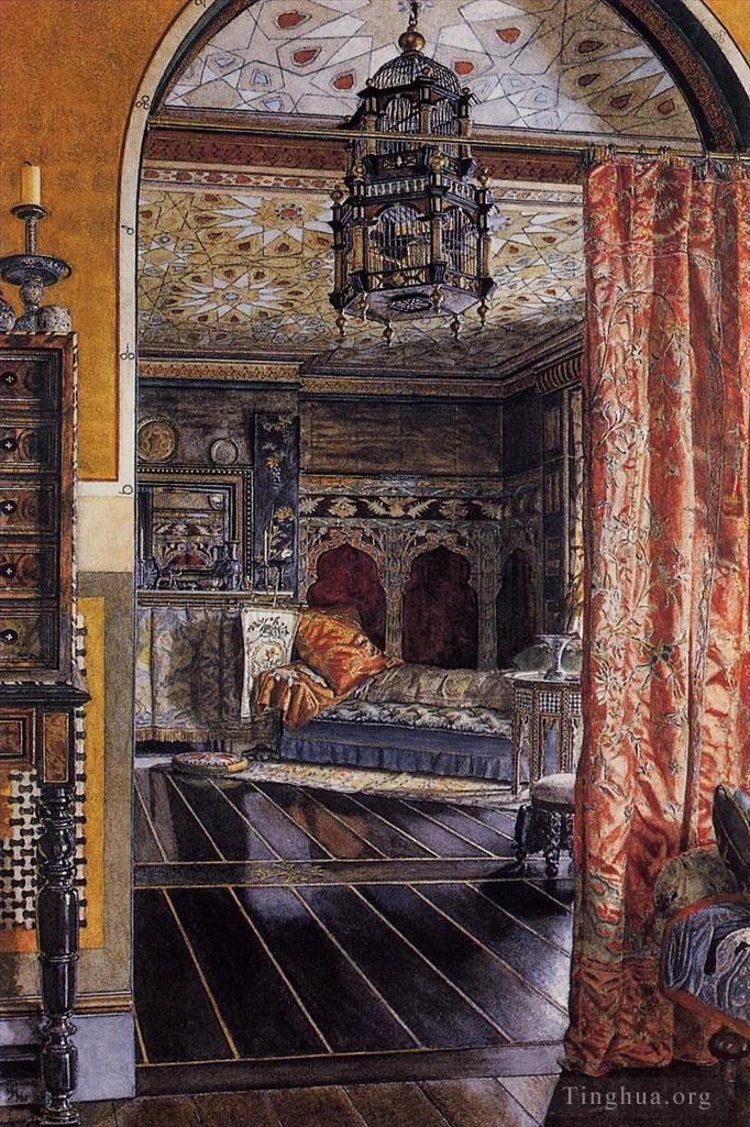 Sir Lawrence Alma-Tadema Ölgemälde - Der Salon im Townshend House