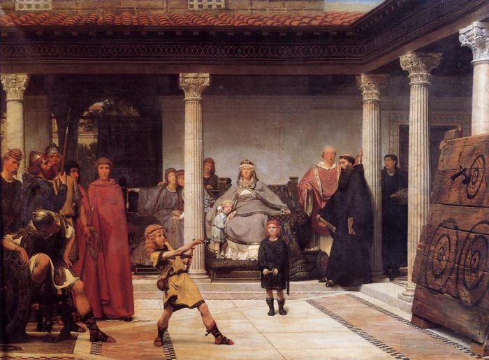 Sir Lawrence Alma-Tadema Ölgemälde - Die Erziehung der Kinder von Clovis