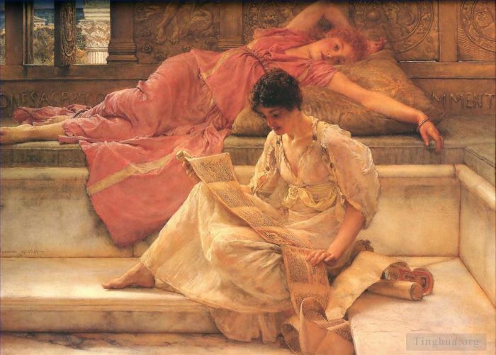 Sir Lawrence Alma-Tadema Ölgemälde - Der Lieblingsdichter