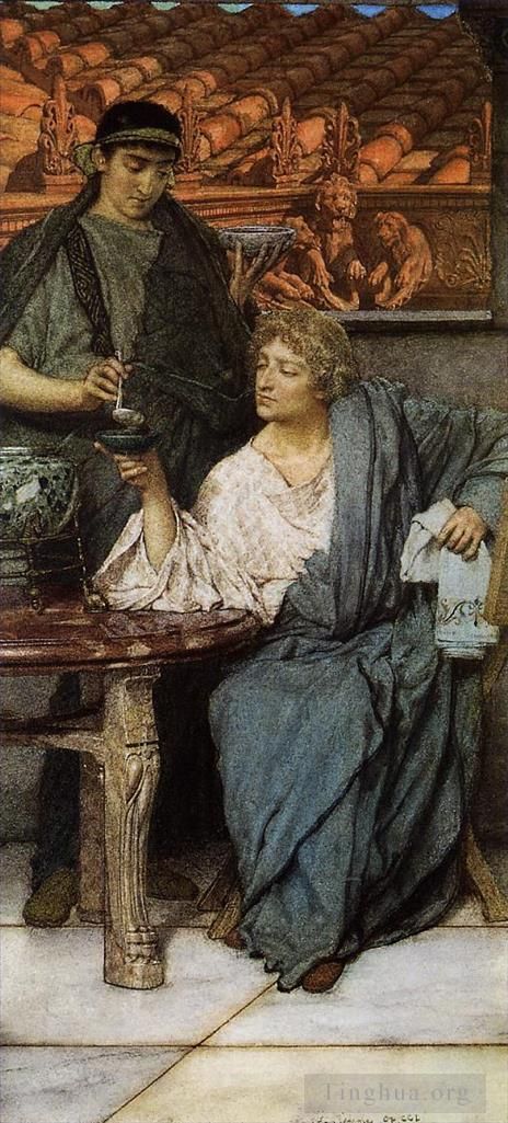Sir Lawrence Alma-Tadema Ölgemälde - Die römischen Weinverkoster