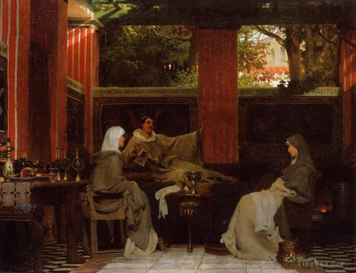 Sir Lawrence Alma-Tadema Ölgemälde - Venantius Fortunatus liest Radegonda VI. seine Gedichte vor