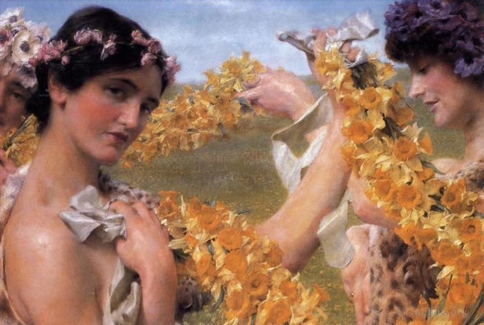 Sir Lawrence Alma-Tadema Ölgemälde - Wenn die Blumen zurückkehren