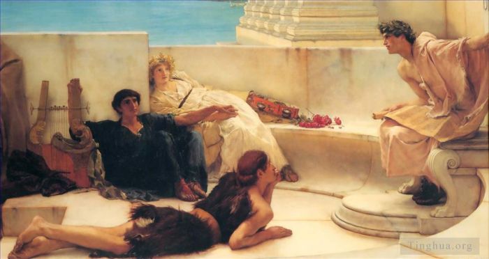 Sir Lawrence Alma-Tadema Ölgemälde - Eine Lesung von Homer