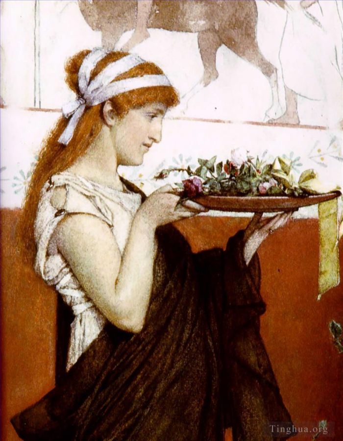 Sir Lawrence Alma-Tadema Ölgemälde - Eine Votivgabe