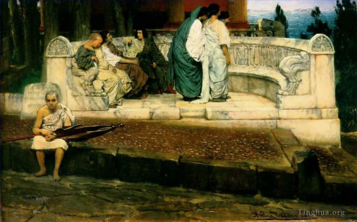 Sir Lawrence Alma-Tadema Ölgemälde - Eine Exedra