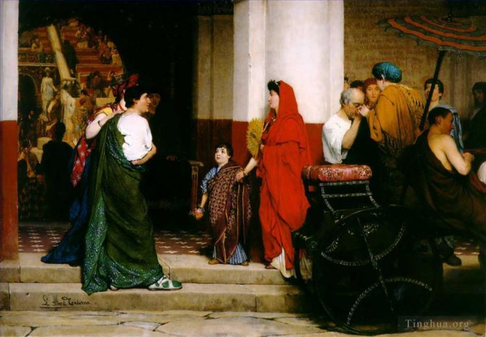 Sir Lawrence Alma-Tadema Ölgemälde - Eingang zu einem römischen Theater